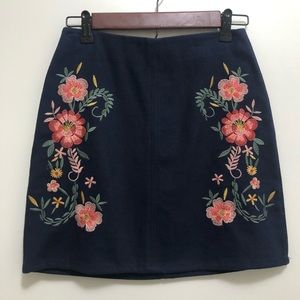 Mi Ami Blue Floral Skirt